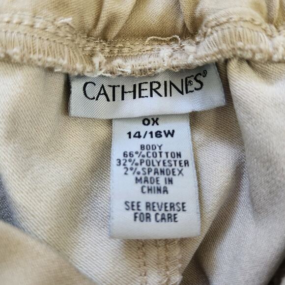 CATHERINES SUPREMA Pants Pull-on Size OX 14/ 16 Stretch Khaki Beige - Picture 6 of 12